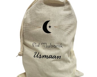 Personalised Eid Mubarak Sack with Crescent