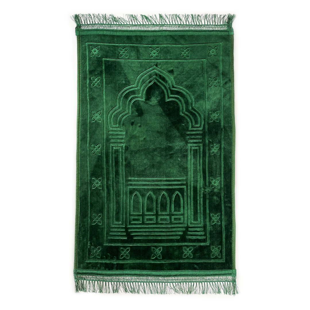 Large Green Adults Prayer Mat Personalised Prayer Mat Luxury Prayer Mat