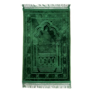 Large Green Adults Prayer Mat | Personalised prayer mat | Luxury prayer mat | Thick prayer mat