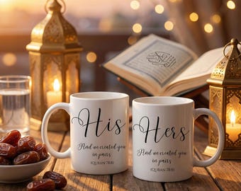 Personalisierte Sie und Ihn Paare Tassen | Romantisches Geschenk für Paare | Hochzeitsgeschenk, Verlobung, Geschenk | Passendes Kaffeebecher-Set
