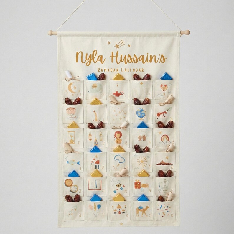 Personalised Ramadan Calendar | Adventure Theme | Kids Countdown Canvas | Islamic Gift image 13