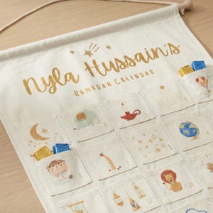 Personalised Ramadan Calendar | Adventure Theme | Kids Countdown Canvas | Islamic Gift image 2