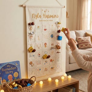 Personalised Ramadan Calendar | Adventure Theme | Kids Countdown Canvas | Islamic Gift image 3