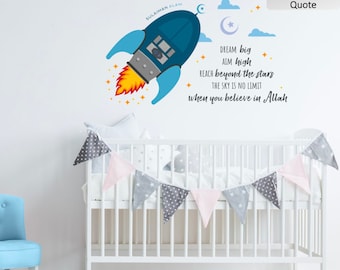 Personalised Rocket wall sticker