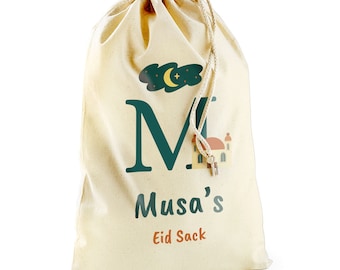 Personalised Eid Sack with Initial and Mosque