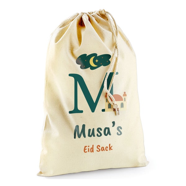 Personalised Eid Sack with Initial and Mosque