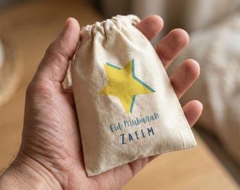 Personalised Eid Money Pouch – Gold Star | Eid Eidi Gift | Money Holder