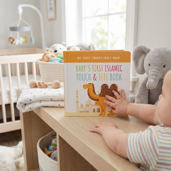 Baby's First Islamic Touch & Feel Book, Muslim Baby Gift, Arabic Sensory Board Book for Newborns