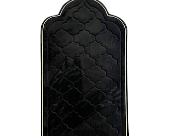 Adults Black Prayer Mat | Luxury | Diamond Design | Personalised