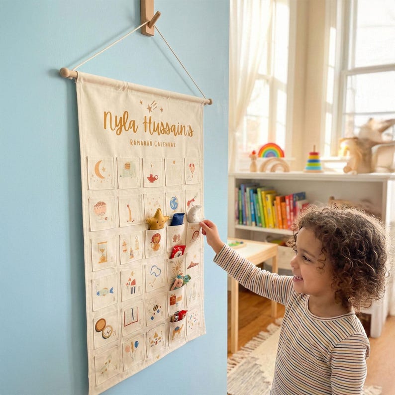 Personalised Ramadan Calendar | Adventure Theme | Kids Countdown Canvas | Islamic Gift image 10