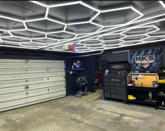 Hexagon LED Lighting Car Detail Garage Workshop Retail Lighting