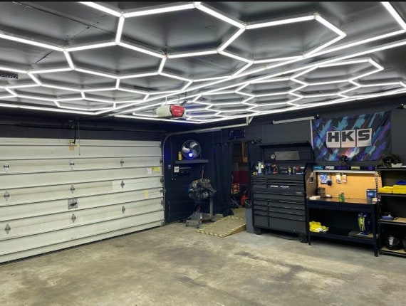 Hexagon LED Lighting Car Detail Garage Workshop Retail Lighting