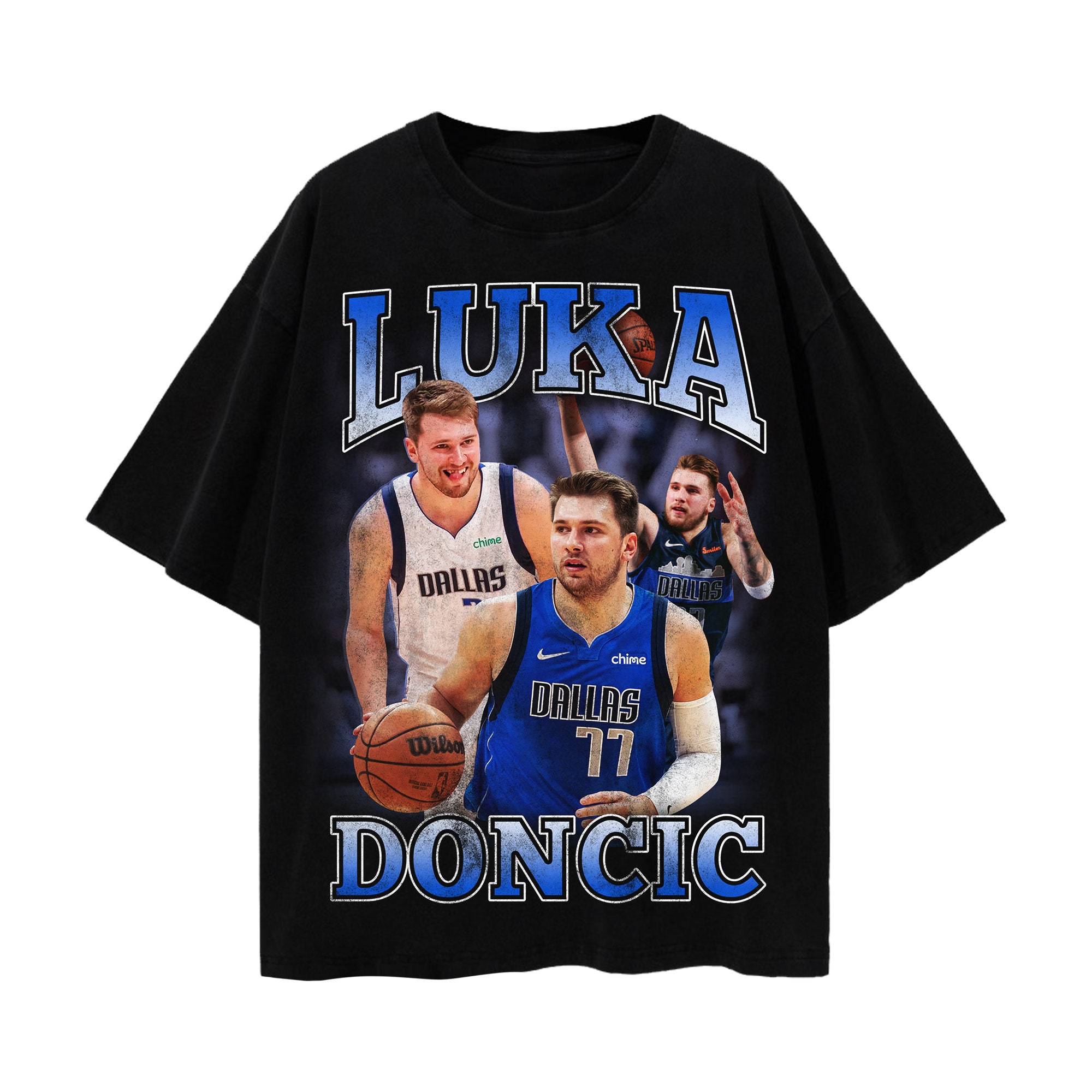 Dallas Mavericks Skyline Luka Doncic Playoffs T-Shirt XL