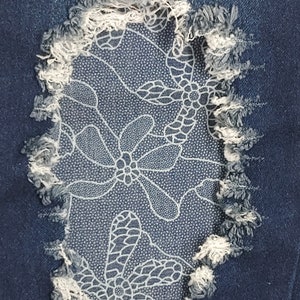 Denim Flower Patch, iron on patches for jeans, easy to apply patch, jean repair, fabric patches, handmade