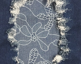 Denim Flower Patch, iron on patches for jeans, easy to apply patch, jean repair, fabric patches, handmade