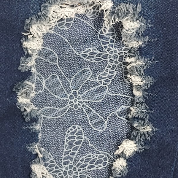 Denim Blumen Patch, Bügelbild für Jeans, Jeans patch, Jeans patch, handgemacht