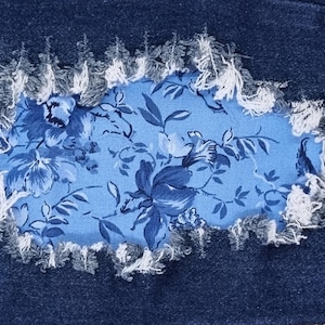 Blue Flower Patch, iron on patches for jeans, easy to apply patch, jean repair, fabric patches, handmade