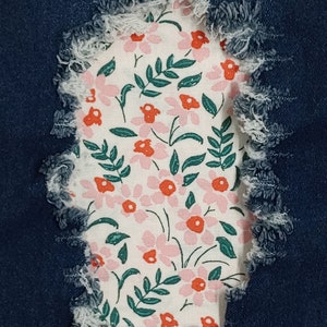 Perennial Daffodil Patch, iron on patches for jeans, easy to apply patch, jean repair, fabric patches, handmade
