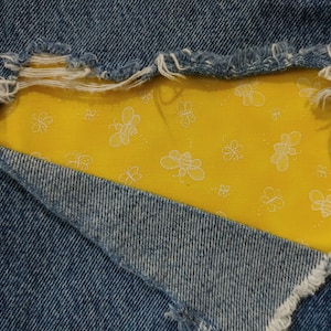 Busy Bee and Butterfly Patch, iron on patches for jeans, easy to apply patch, jean repair, fabric patches, handmade