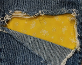 Parche de abeja y mariposa, parche termoadhesivo para vaqueros, fácil de aplicar, reparación de vaqueros, parches de tela, hecho a mano