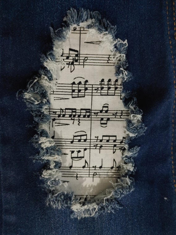 Music Notes Patch, Iron on Patches for Jeans, Easy to Apply Patch