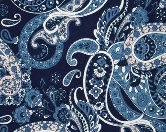 Stretchy Blue Paisley Patch, iron on patches for jeans, easy to apply patch, jean repair, fabric patches, handmade