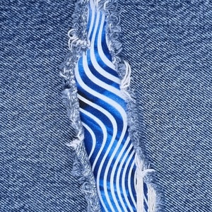 Wavy Ribbons Patch, iron on patches for jeans, easy to apply patch, jean repair, fabric patches, handmade