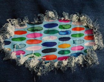 Paint Patch - iron on patch for jeans - easy to apply patch - colorful - fabric patches - handmade - knee patch - Patch for jeans