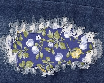 Silver Cherry Patch, iron on patches for jeans, easy to apply patch, jean repair, fabric patches, handmade