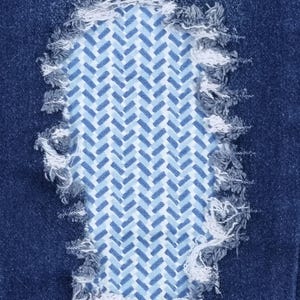 Blue Weave Patch, iron on patches for jeans, easy to apply patch, jean repair, fabric patches, handmade