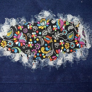 Dazzling Garden Patch, iron on patches for jeans, easy to apply patch, jean repair, fabric patches, handmade
