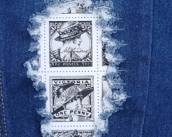 Parche de moda con estampados - parche termoadhesivo para vaqueros - parche fácil de aplicar - reparación de vaqueros - parches de tela - hecho a mano - Parche para vaqueros