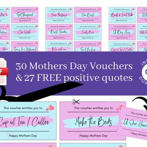 Mothers Day Coupons | Mothers Day Coupon Book | Mothers Day Coupons Printable | Mothers Day Card Print | Mothers Day Printable PDF, Mom Gift