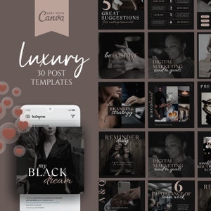 Luxury Branding Instagram Post, Luxury Aesthetic Templates, Stylish Instagram Post, Bloggers Marketing Kit, Business Planner, Canva Template