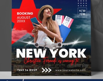 Travel Agency Instagram Template | Vacation Promo Canva Flyer | Tour Package Advertisement | Holiday Travel Marketing | Editable Canva Flyer