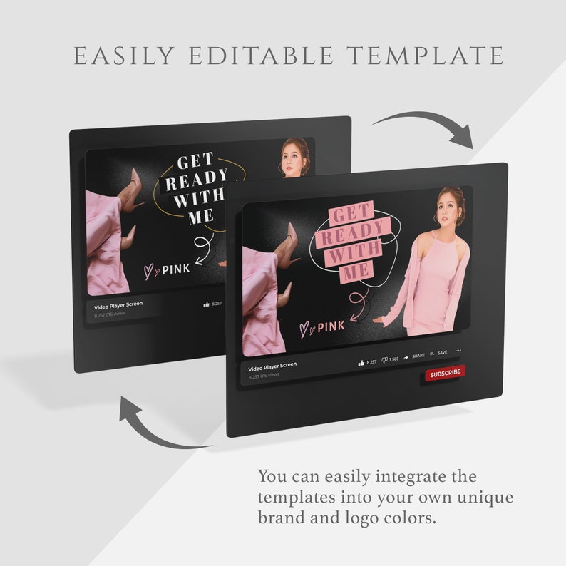 Youtube Thumbnail Templates, Lifestyle Youtube Channel Branding Kit ...