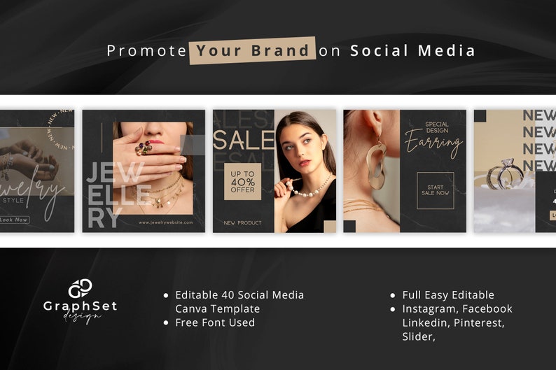 Jewelry Instagram Business Post, Fashion Accessories Template, Jewelry Collection Marketing Banner, Trendy Necklace Story, Editable Canva, Jewellery Banner, Kit, Accessories Seller Branding, Online Ring Shop, Bracelet IG Post, Facebook Banner, Engagement Booster, Green and Beige, Influencer Banner, Earring Branding Bundle, DIY Digital Flyer, Small Business, Premade Template, Instant Download.
