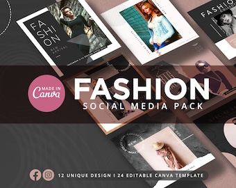 Fashion Instagram Post, Woman Boutique Template, Social Media Flyer, Minimalist Fashion, Luxury Branding, Trendy Fashion, Editable Canva