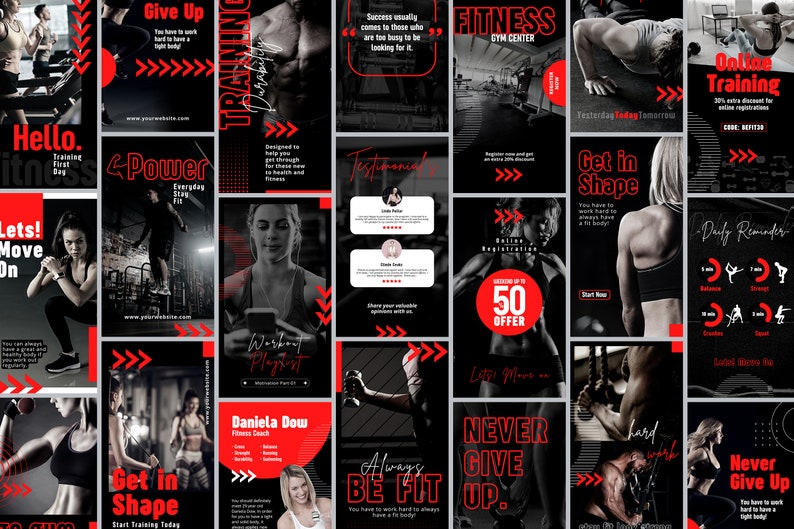 Fitness Instagram Post, Gym Marketing Bundle, Social Media Flyer, Coaching Brand Kit, Wellness Template, Red Workout Banner, Editable Canva, Sport Motivation, Fitness Trainer Post, Gym Coach Post, Engagement Booster, Small Business, Influencer Template, Red and Black, Nutrition IG Post, Body Shaping, Pricing List, Trainer Program, Premade Template, Digital Flyer, Printable Poster, Facebook Cover, Website Slider, Workout Coach, Wellness Banner Design, Nutrition Slider, Fitness Salon Feed