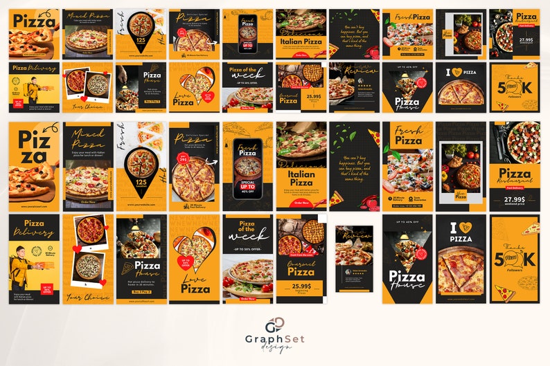 Pizza Instagram Posts Template, Fast Food Menu Marketing Branding Kit, Pizza Shop Social Media Flyers, DIY Restaurant Canva Banner, Digital Art, Dinner, Gift, Pepperoni Pizza, Pizza Box, Food Influencer Post, Blogger Template, Engagement Booster, Small Business, Pizza Online Order, Fast Food IG Marketing Bundle, Pizza IG Post, Story Template, Food Brand Kit, Green and Red Template, Italian Pizza Ad Banner, DIY Flyer Design, Premade Template, Instant Download.