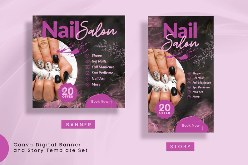 Nail Salon Instagram Post, Nail Art Banner Template, Manicure Pedicure ...
