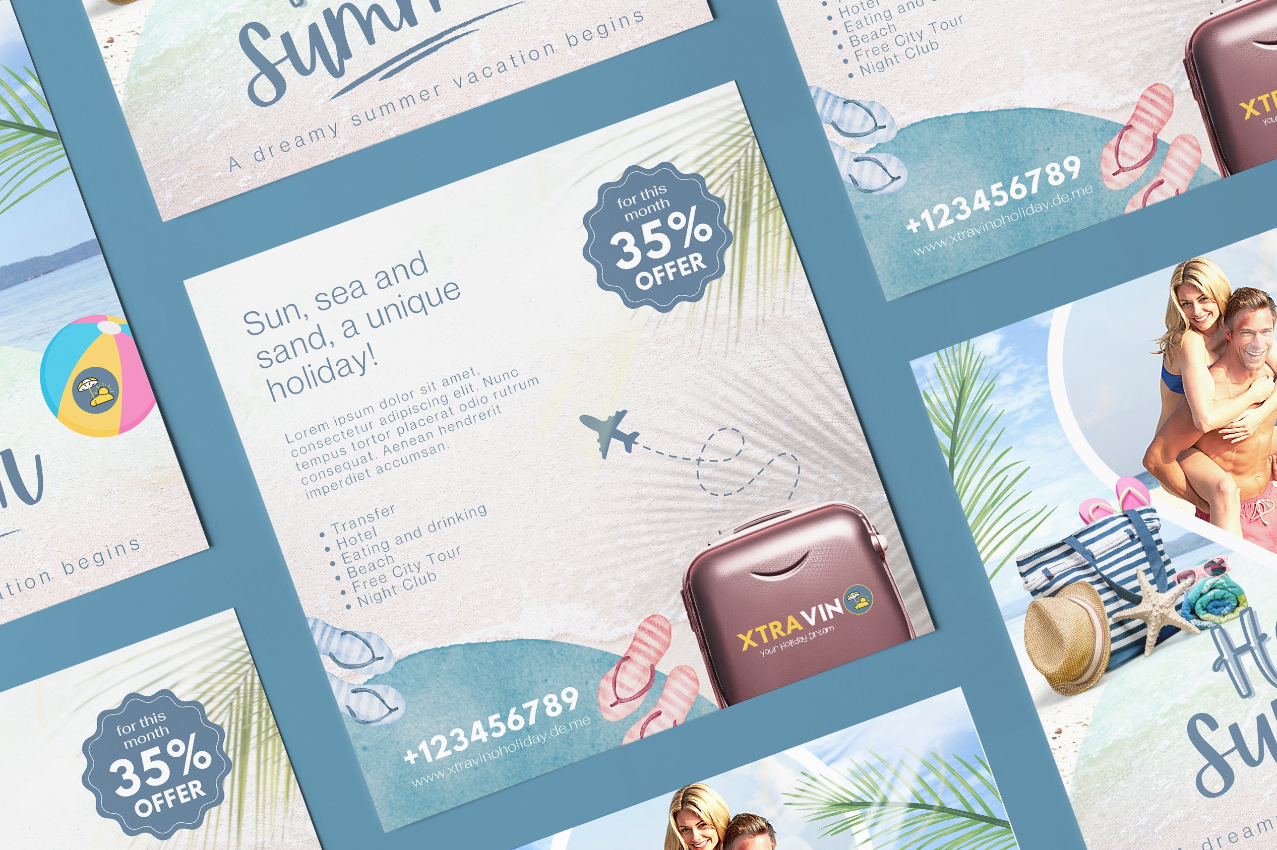 Hello Summer Instagram Post, Holiday Social Media Branding Story ...