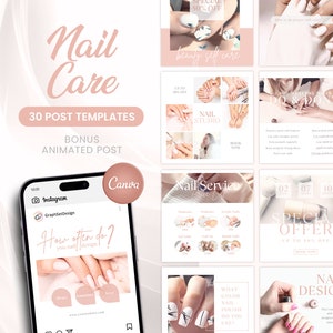 Esthetician Instagram Post, Nail Care Marketing Template, Nail Salon Brand, Social Media Flyer, Pedicure Manicure Business, Editable Canva