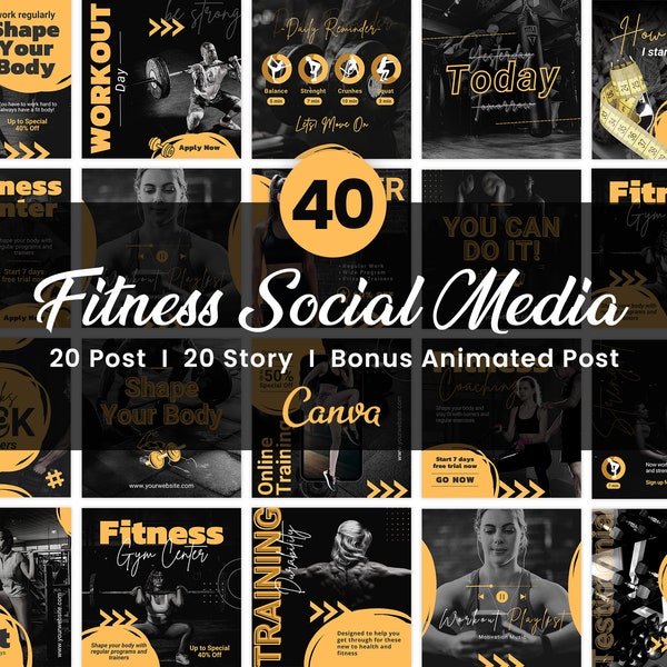  Canva Exercise Template Etsy