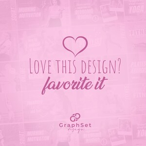 Pu&ograve; includere: Un design grafico rosa e bianco con una forma a cuore e il testo "LOVE THIS DESIGN? favorite it" e il logo "GraphSet design".