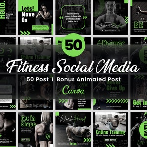 Fitness Instagram Posts, Gym Marketing Templates, Fitness Challenge Banner, Stylish Fitness Social Media, Fitness Coaching, Editable Canva