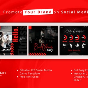 Fitness Instagram Post, Gym Marketing Bundle, Social Media Flyer, Coaching Brand Kit, Wellness Template, Red Workout Banner, Editable Canva, Sport Motivation, Fitness Trainer Post, Gym Coach Post, Engagement Booster, Small Business, Influencer Template, Red and Black, Nutrition IG Post, Body Shaping, Pricing List, Trainer Program, Premade Template, Digital Flyer, Printable Poster, Facebook Cover, Website Slider, Workout Coach, Wellness Banner Design, Nutrition Slider, Fitness Salon Feed