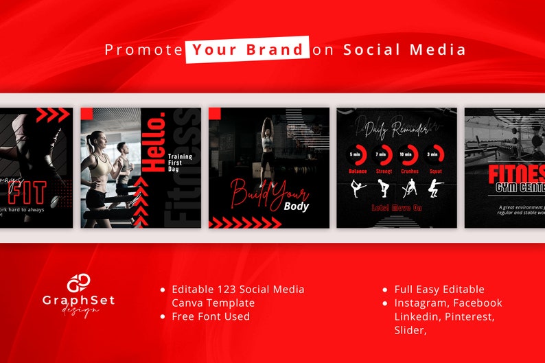 Fitness Instagram Post, Gym Marketing Bundle, Social Media Flyer, Coaching Brand Kit, Wellness Template, Red Workout Banner, Editable Canva, Sport Motivation, Fitness Trainer Post, Gym Coach Post, Engagement Booster, Small Business, Influencer Template, Red and Black, Nutrition IG Post, Body Shaping, Pricing List, Trainer Program, Premade Template, Digital Flyer, Printable Poster, Facebook Cover, Website Slider, Workout Coach, Wellness Banner Design, Nutrition Slider, Fitness Salon Feed