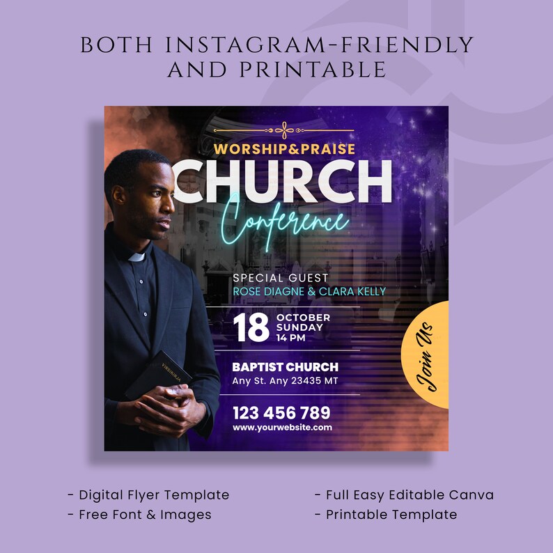 Church Flyer Template, Worship Event Banner, Christian Invitation Post, Bible Study Flyer, Sunday Service Banner, Editable Canva Flyer, Church Event Flyer, Worship Banner, Christian Event Post, Bible Study Flyer, Sunday Service Flyer, Faith Based Post, Spiritual Event Flyer, Church Invite Canva, Pastor Event Flyer, Church Service Banner, Church Event Flyer, Religious Event Post, Spiritual Event Banner, Christian Event Flyer, Instant Download, Premade Template.