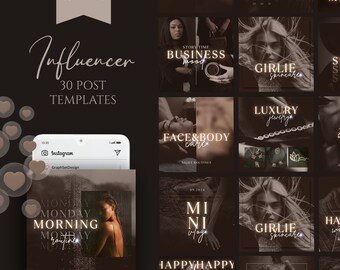 Luxury Lifestyle Instagram Post Bundle | 30 Influencer Fashion Canva Templates | Aesthetic Feed Content Kit | Personal Brand Posts